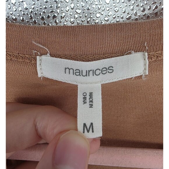 Maurices Full Throttle Motorcycles V-Neck Brown Graphic Tee M - Picture 4 of 7